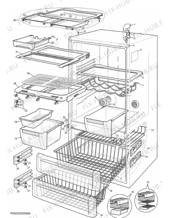 Взрыв-схема холодильника Electrolux ENB51800X-RE - Схема узла Section 4